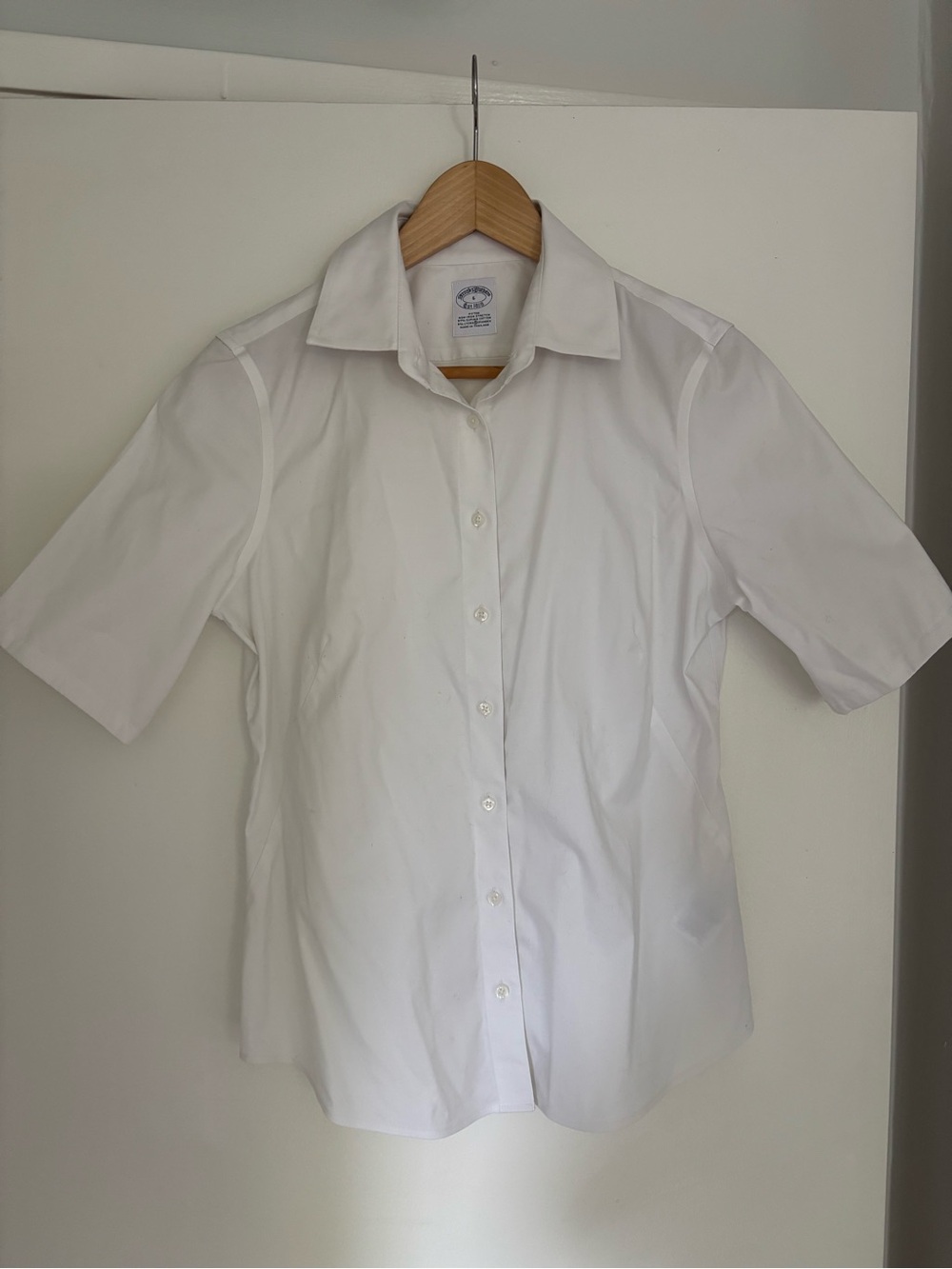 Brooks Brothers White Short-Sleeve Button-Down Shirt